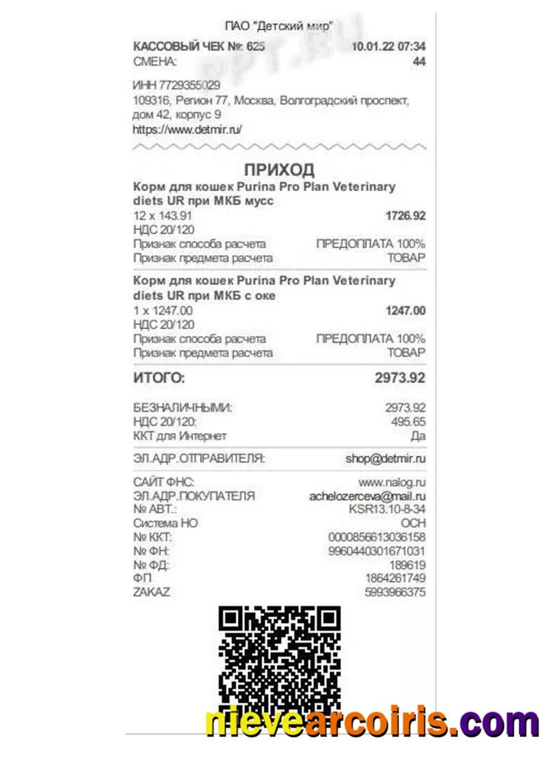 KIDS WORLD payment receipt